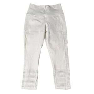 Alo off the grid mesh athletic  capri leggings women size small in bone color